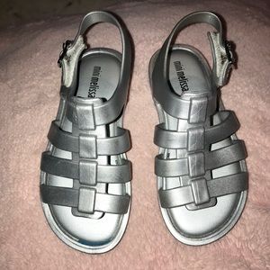 Mini Melissa Silver Jelly Sandals Toddler Size 9